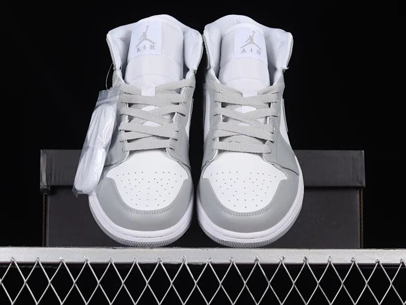 All categories Air Jordan Jordan series basketball shoes Air Jordan 1 Mid Air Jordan 1 Mid "Grey Sail" AJ Joe 1 New White Gray China Basketball Shoes BQ6472-115